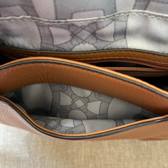 Aimee Kestenberg Cognac Fringe Crossbody Bag with Gold Accents - Picture 8 of 10